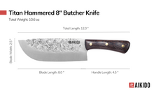 Load image into Gallery viewer, Titan Hammered 8&quot; Butcher Knife