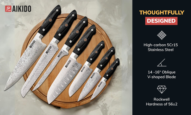 Aikido Signature 5-Piece High Carbon Stainless Steel Knife Set In Assorted  Sizes