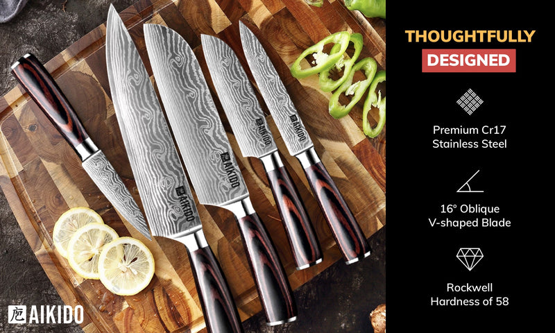 Prime Cook 8 Piece Kitchen Knife Set with Meat Knife