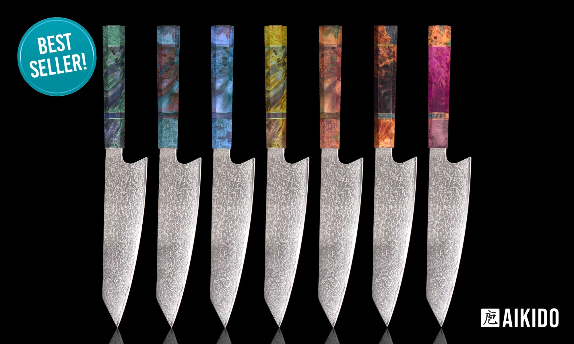 Yatoshi Knives 8 Chef's Knife KirirtsukeDamascus-multicolor